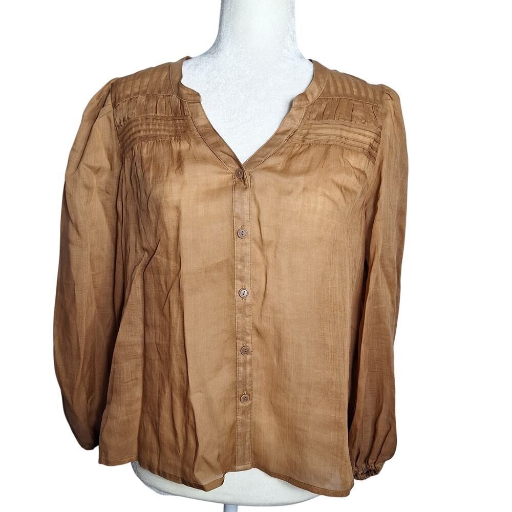 Tommy Bahama Button Up Blouse Balloon Sleeve Ramie XS Womens - Picture 1 of 12